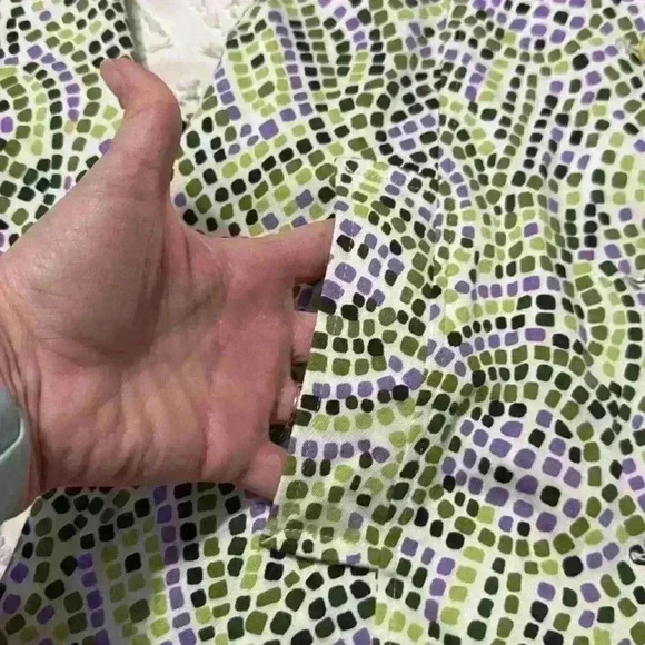 Willi Smith Jacket Size 4 Raincoat Jacket Lime Green Purple Belted Mid Length - Picture 8 of 10